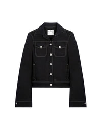 Topstitched denim trucker Jacket - Black