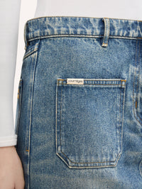 2-pocket denim Skirt - Vintage Medium Blue
