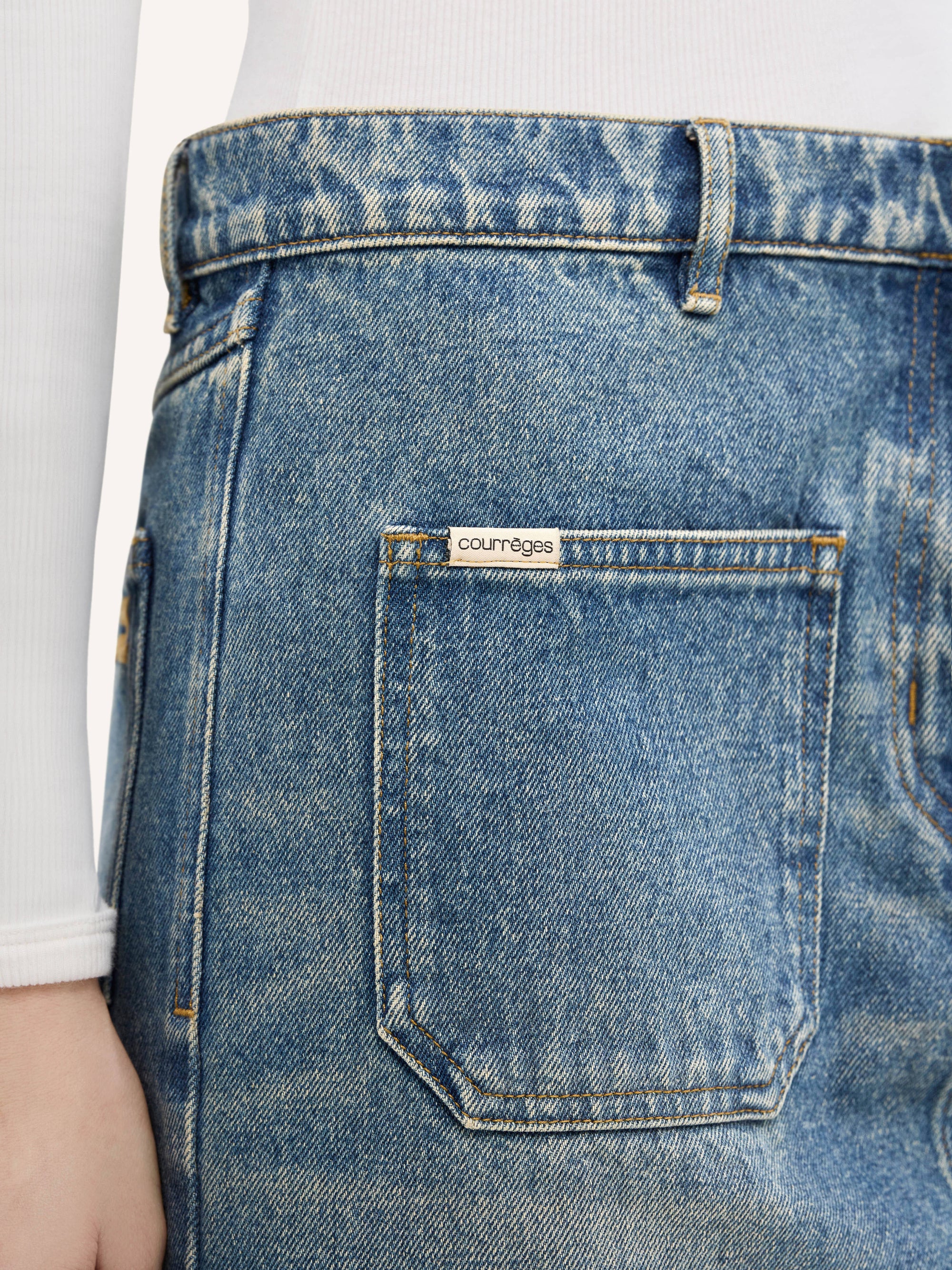 2-pocket denim Skirt - Vintage Medium Blue