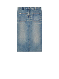2-pocket denim Skirt - Vintage Medium Blue