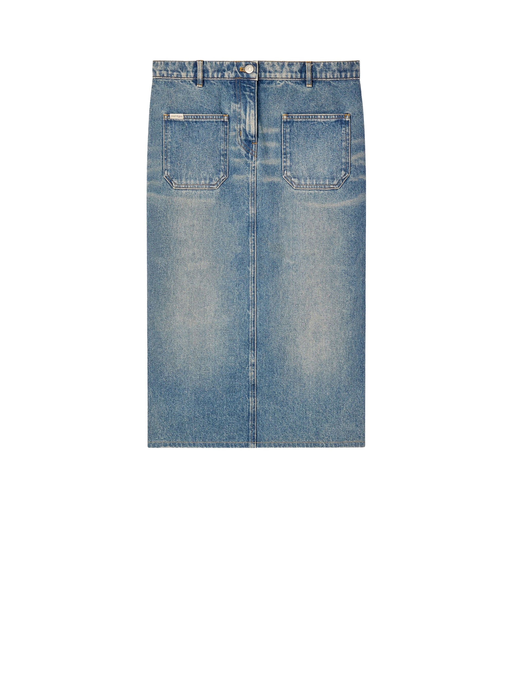 2-pocket denim Skirt - Vintage Medium Blue