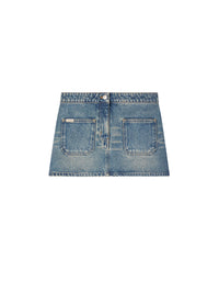 2-pocket denim mini Skirt - Vintage Medium Blue