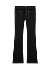 2-pocket topstitched denim Pant - Black & White