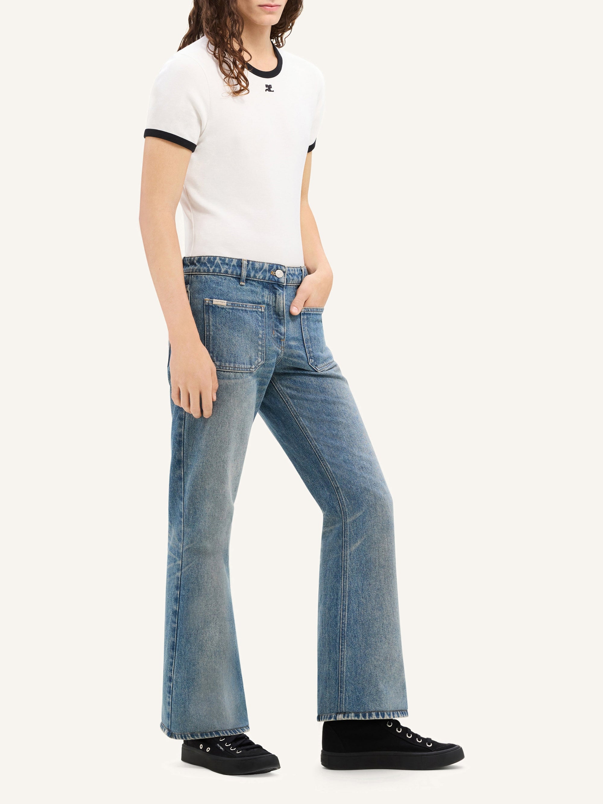 2-pocket denim bootcut Pant - Vintage Medium Blue