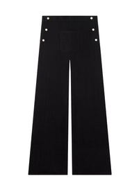 Single front pocket denim baggy Pant - Black
