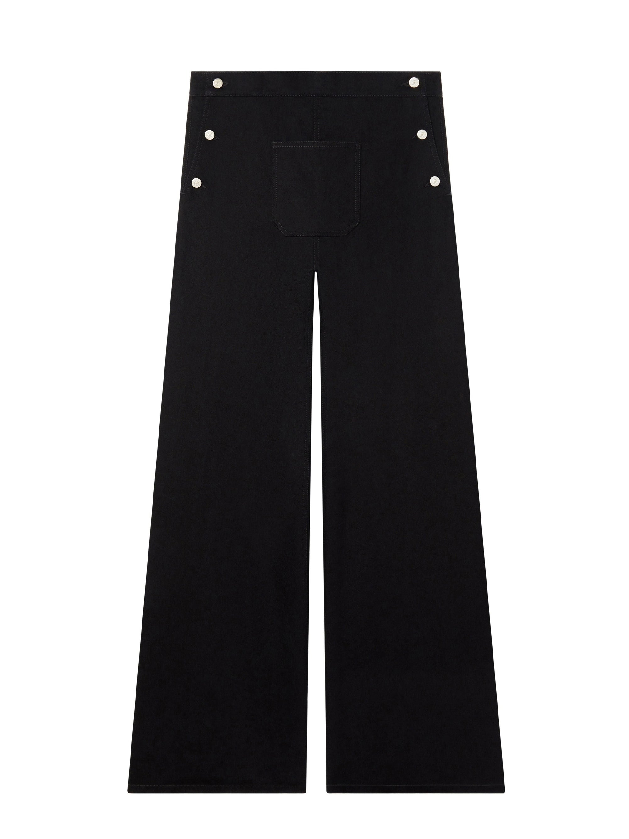 Single front pocket denim baggy Pant - Black