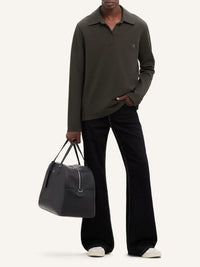 Hammer topstitched denim baggy Pant - Black & White