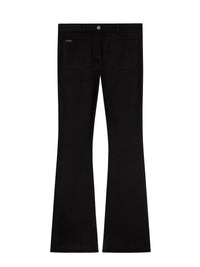 2-pocket topstitched denim bootcut Pant - Black