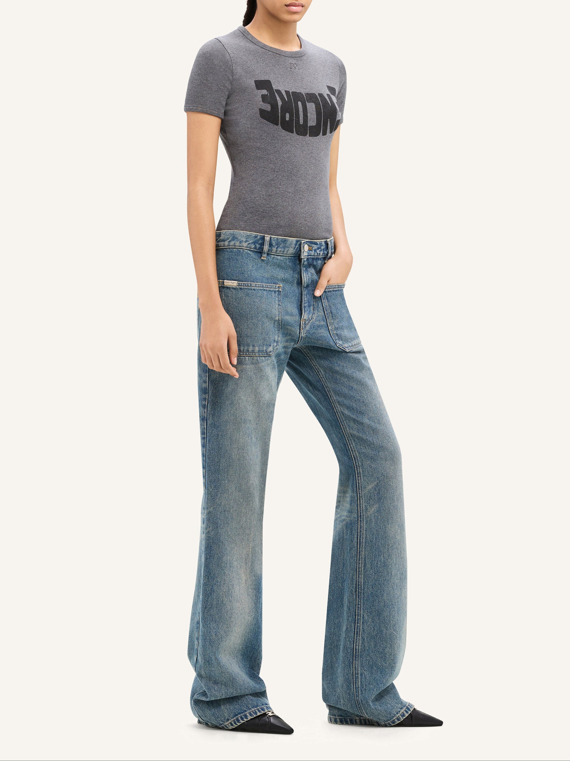 2-pocket denim bootcut Pant - Vintage Medium Blue