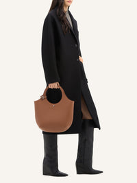 Medium holy grained leather Bag - Toffee