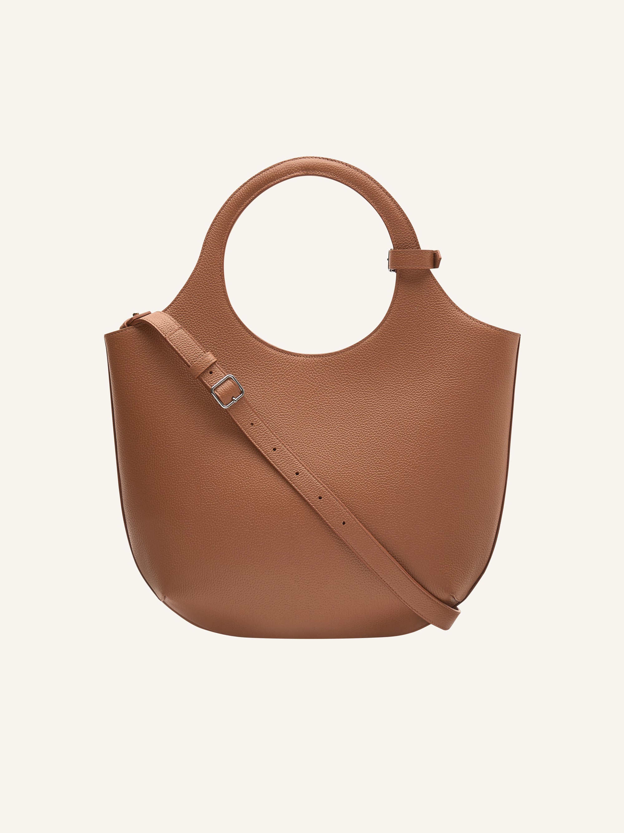 Medium holy grained leather Bag - Toffee
