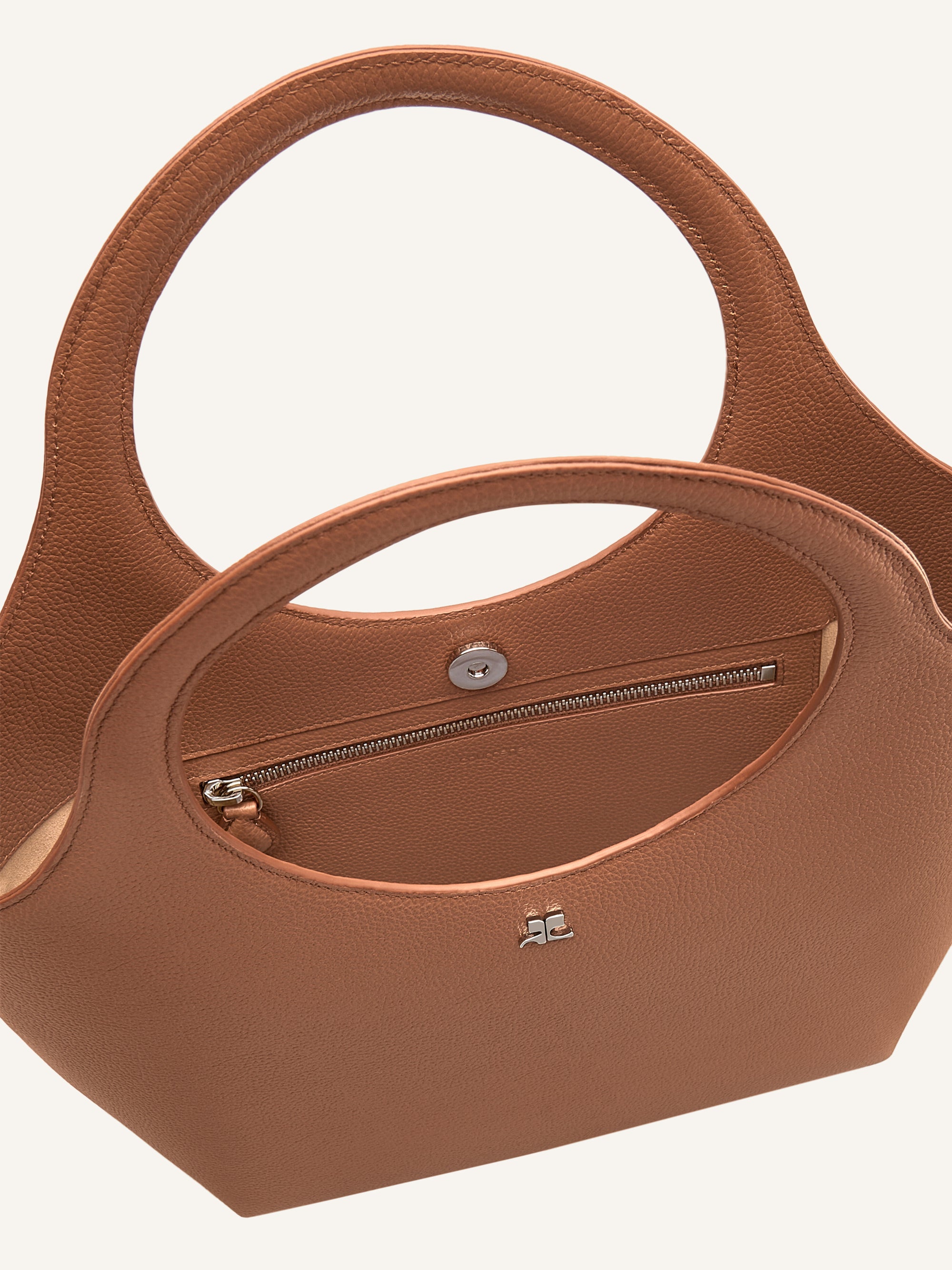 Medium holy grained leather Bag - Toffee