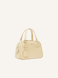 Ac stud leather bowling Bag - Soft Butter