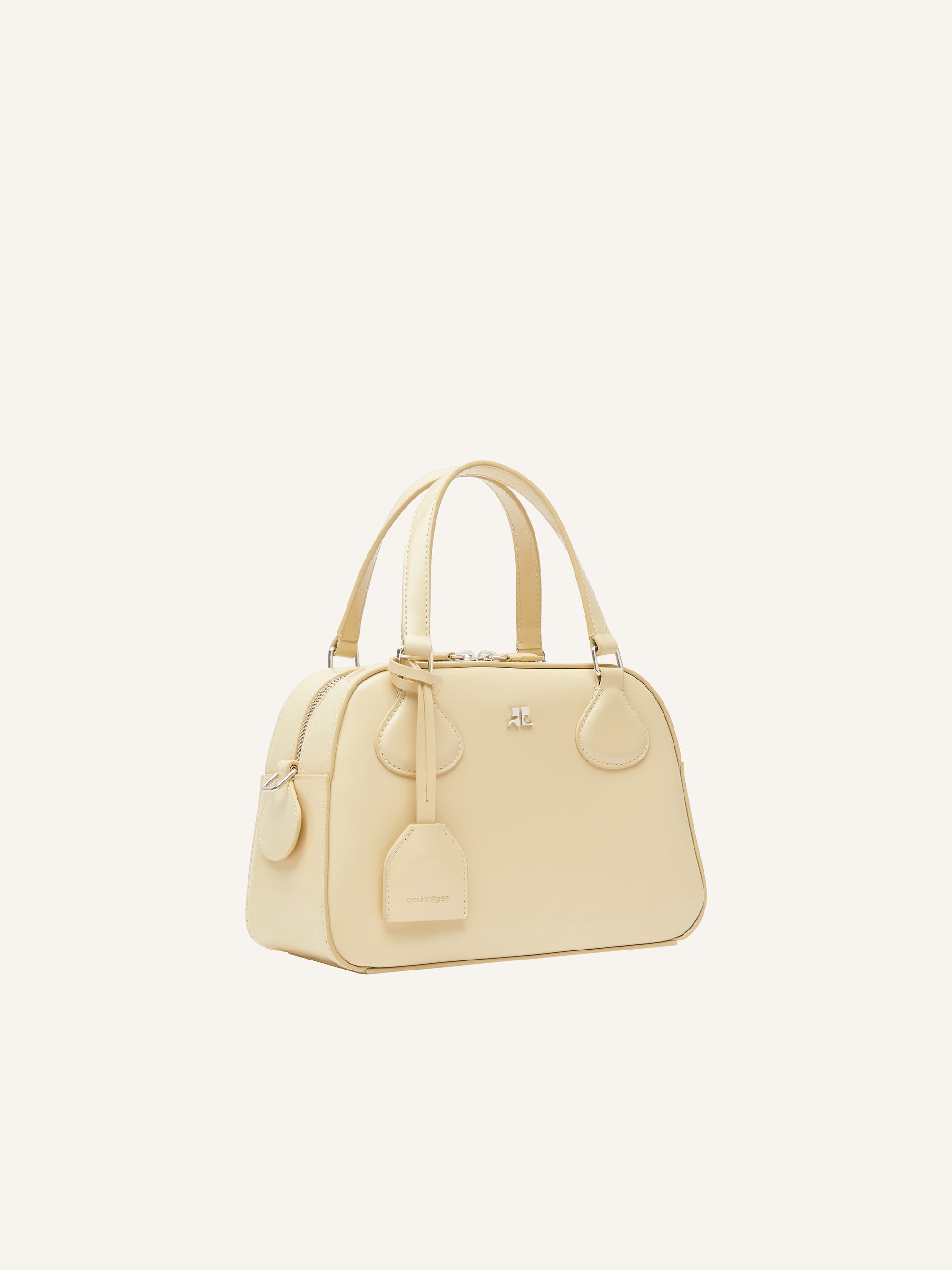 Ac stud leather bowling Bag - Soft Butter