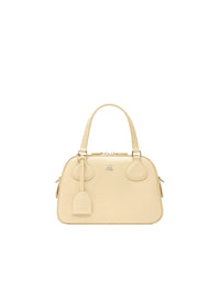 Ac stud leather bowling Bag - Soft Butter