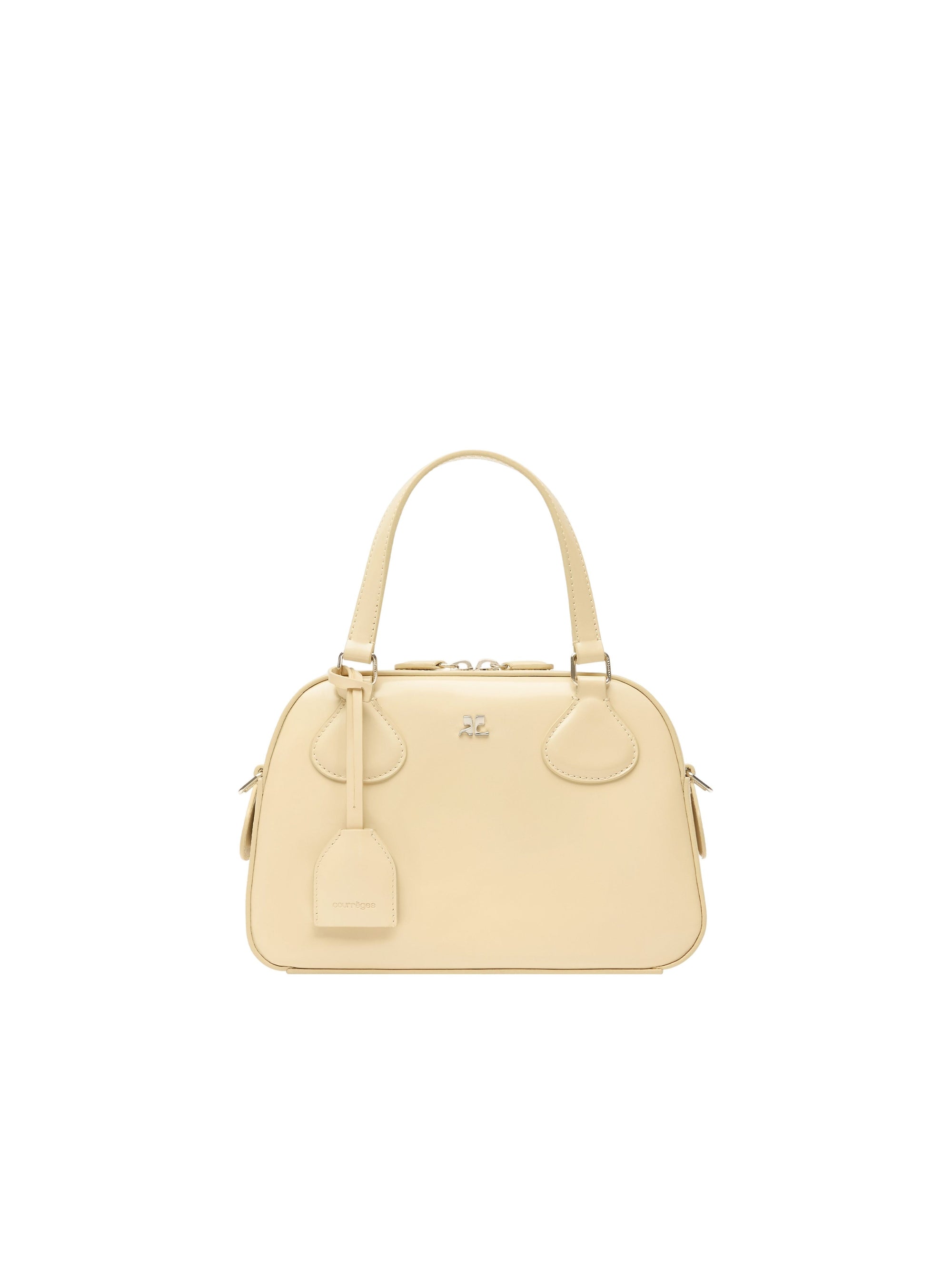Ac stud leather bowling Bag - Soft Butter