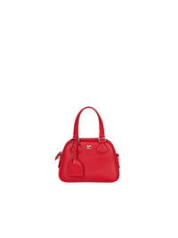 Ac stud leather mini bowling Bag - Ruby