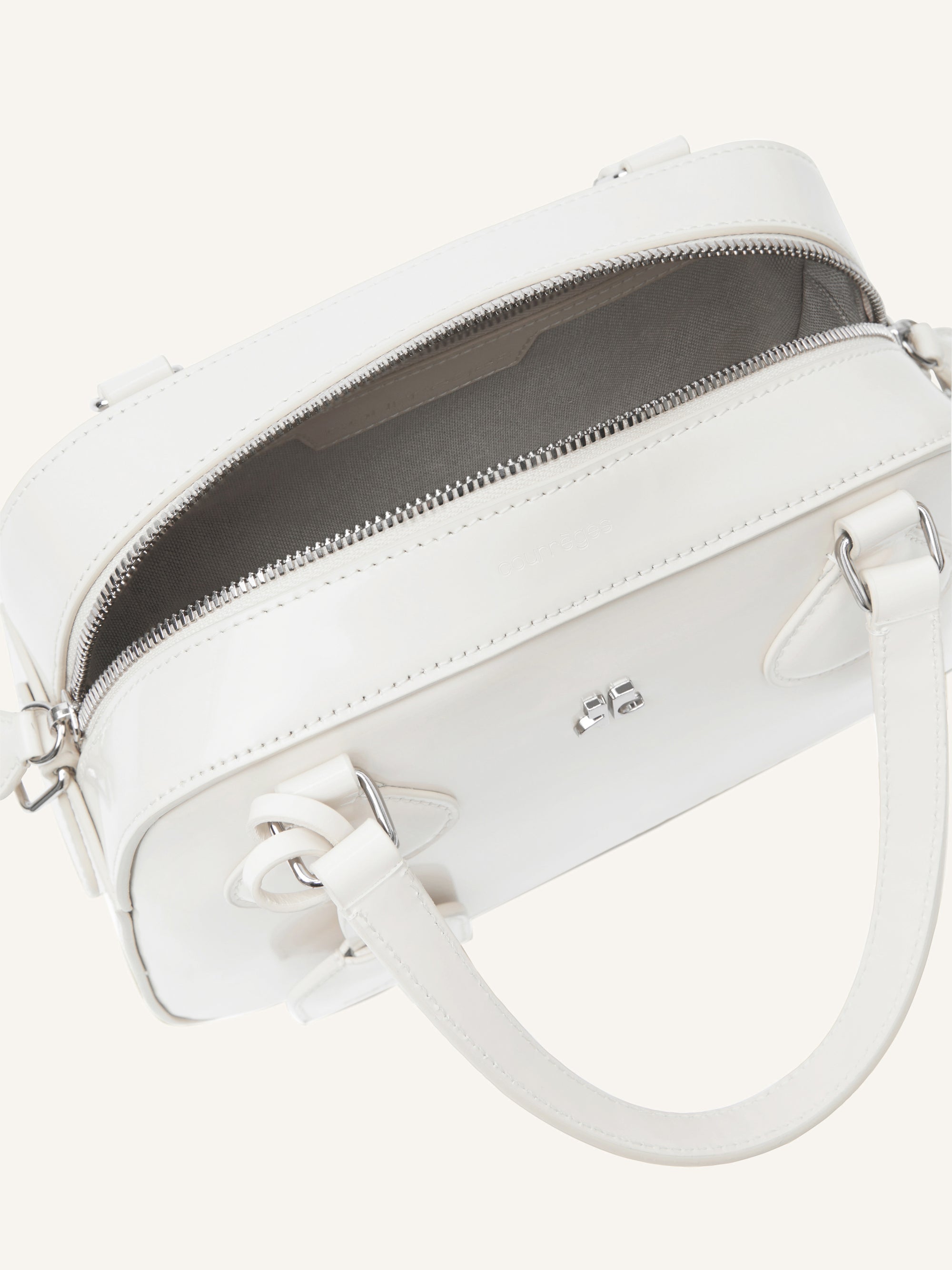 Ac stud leather bowling Bag - Heritage White