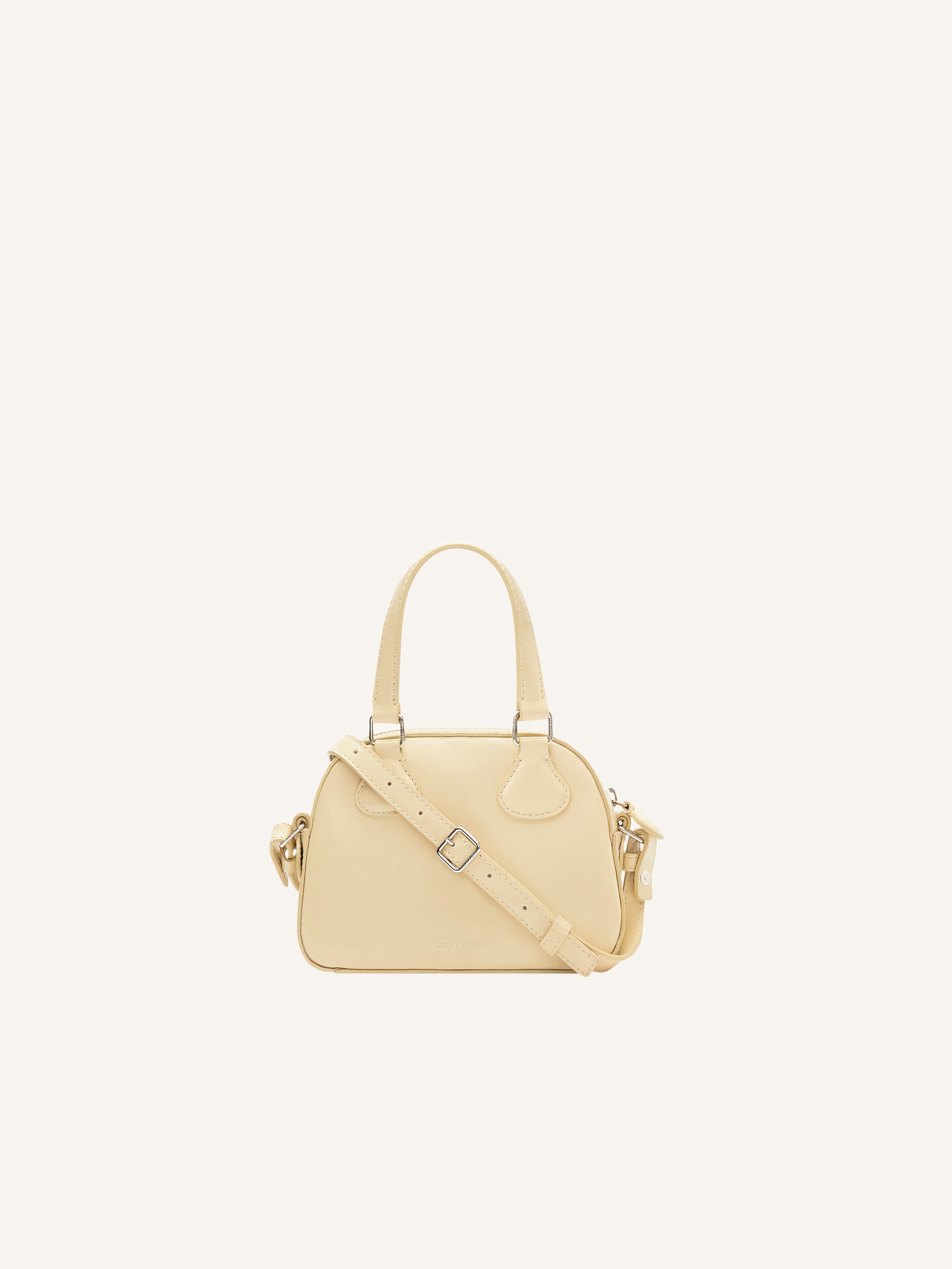 Ac stud iced leather mini bowling Bag - Soft Butter