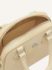 Ac stud iced leather mini bowling Bag - Soft Butter