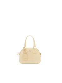 Ac stud iced leather mini bowling Bag - Soft Butter