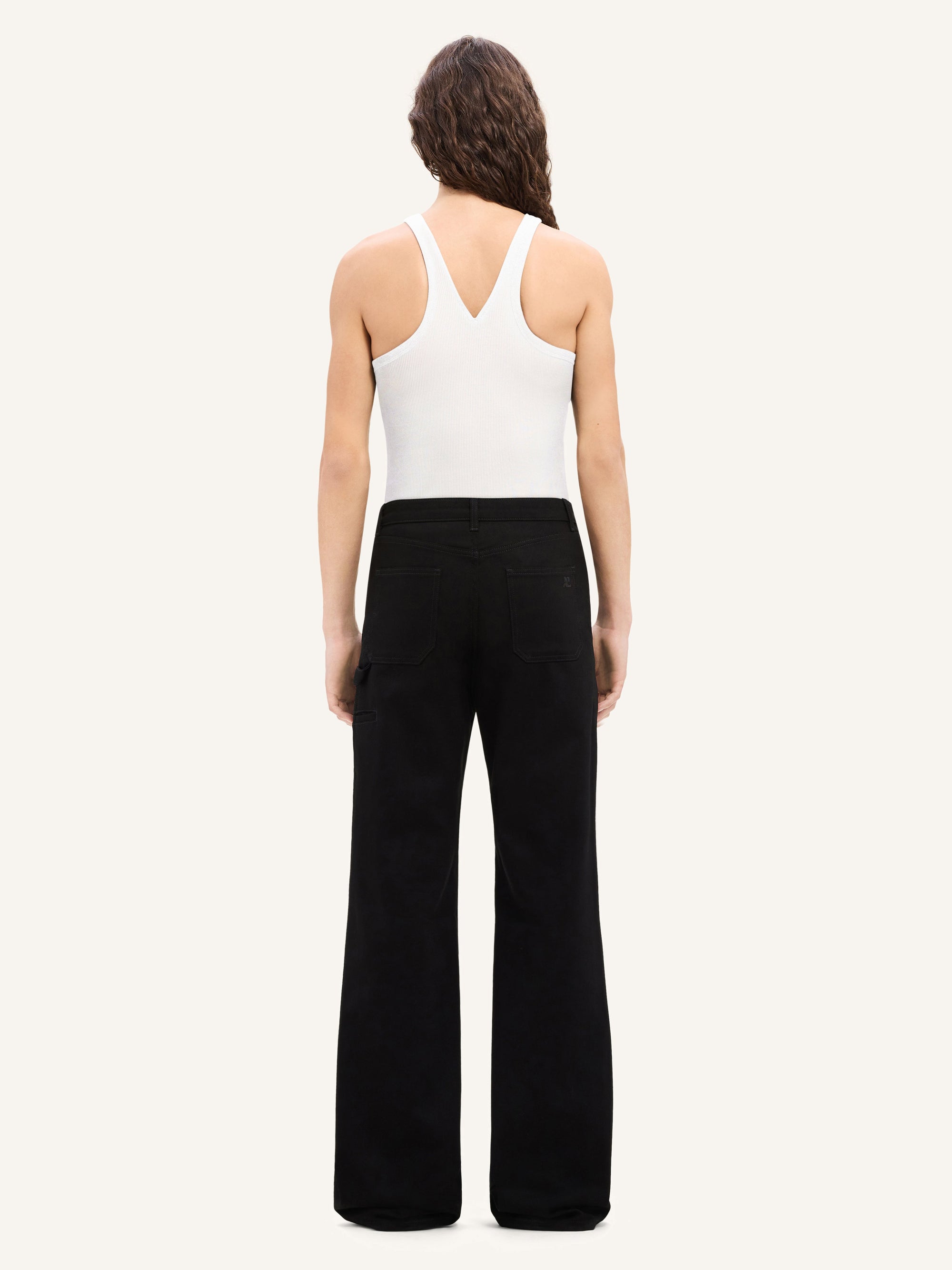 Criss cross 90's rib tank Top - Heritage White