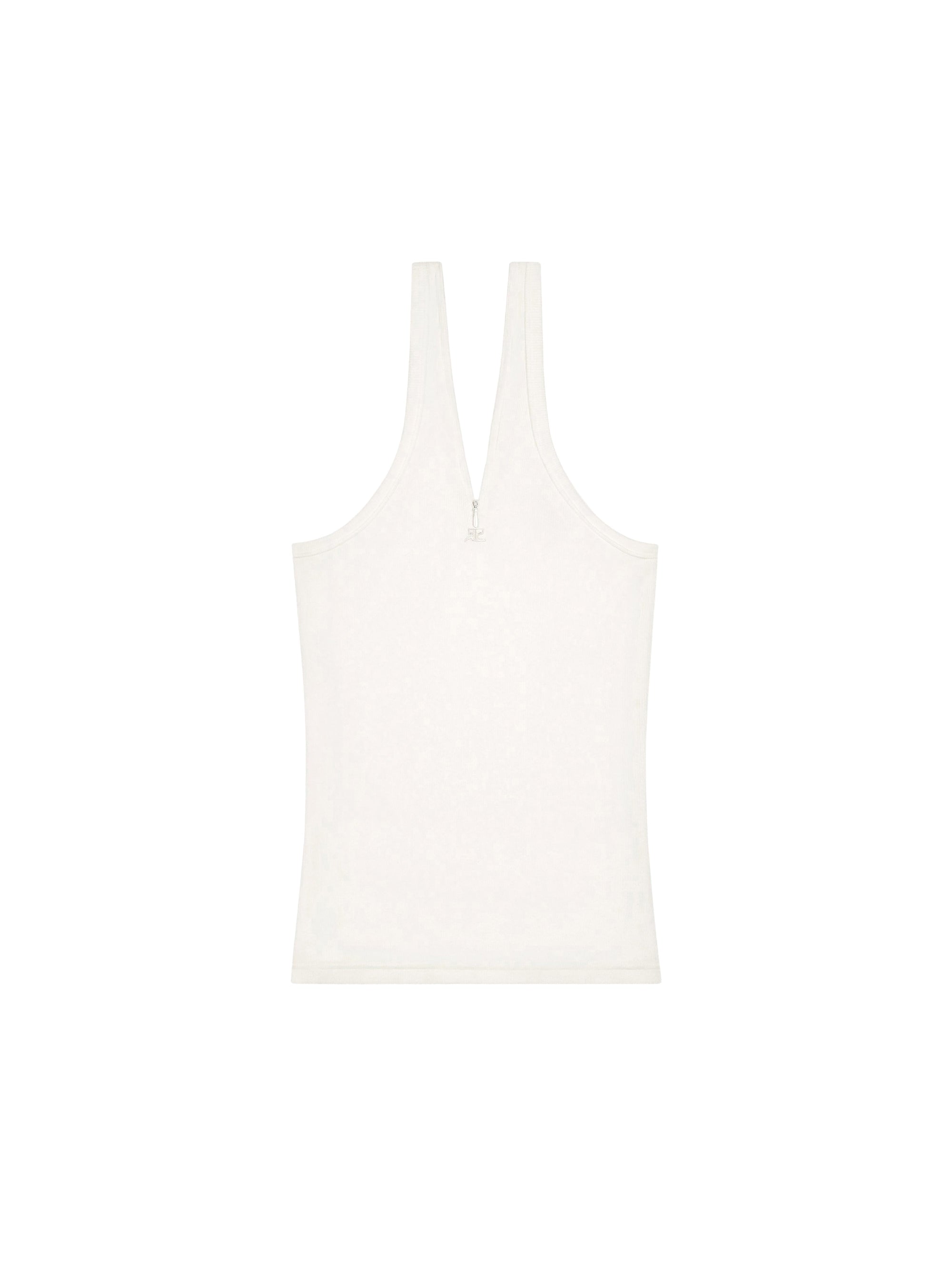 Criss cross 90's rib tank Top - Heritage White