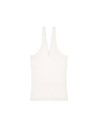 Criss cross 90's rib tank Top - White