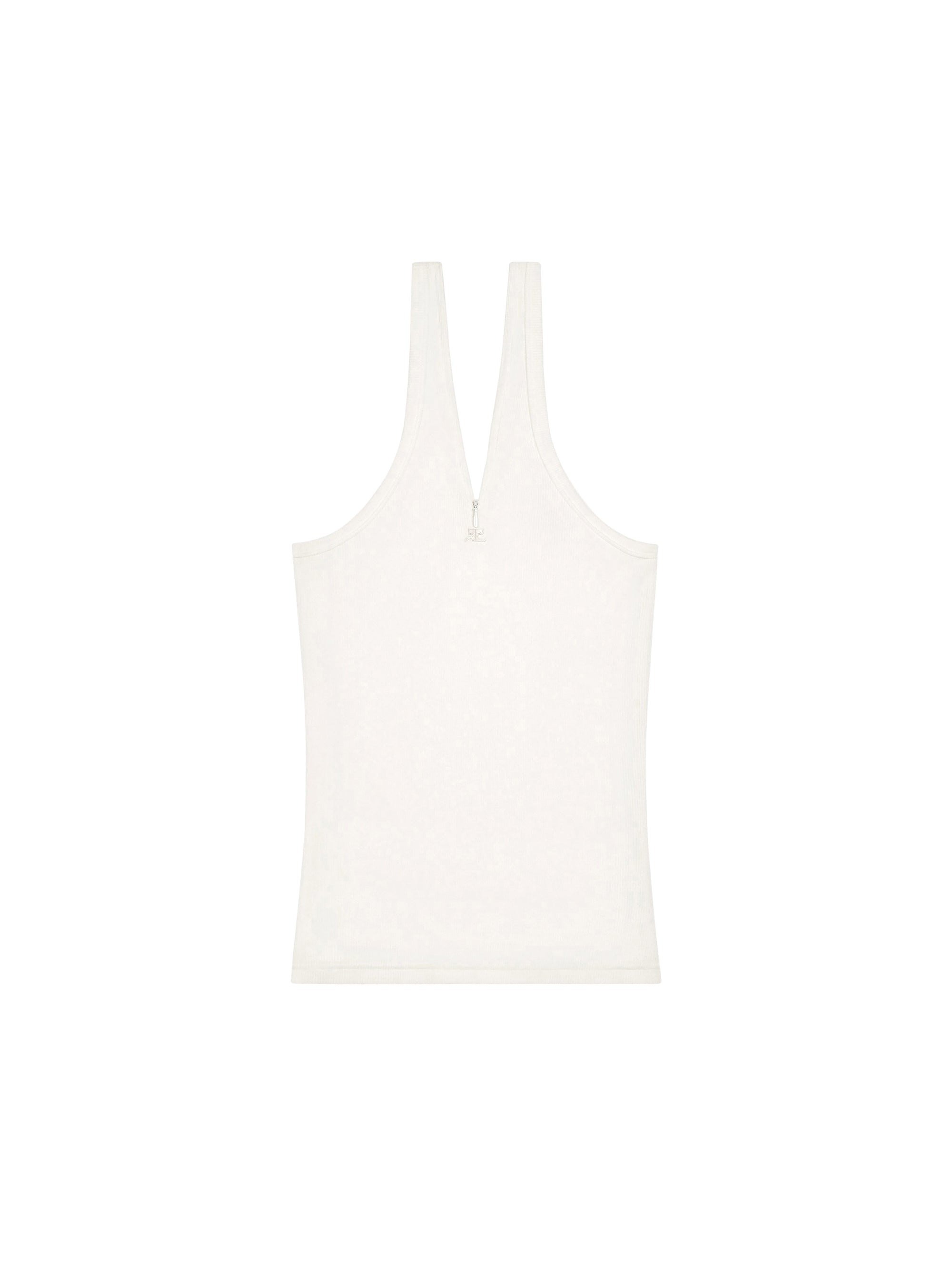 Criss cross 90's rib tank Top - White
