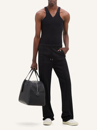 Criss cross 90's rib tank Top - Black