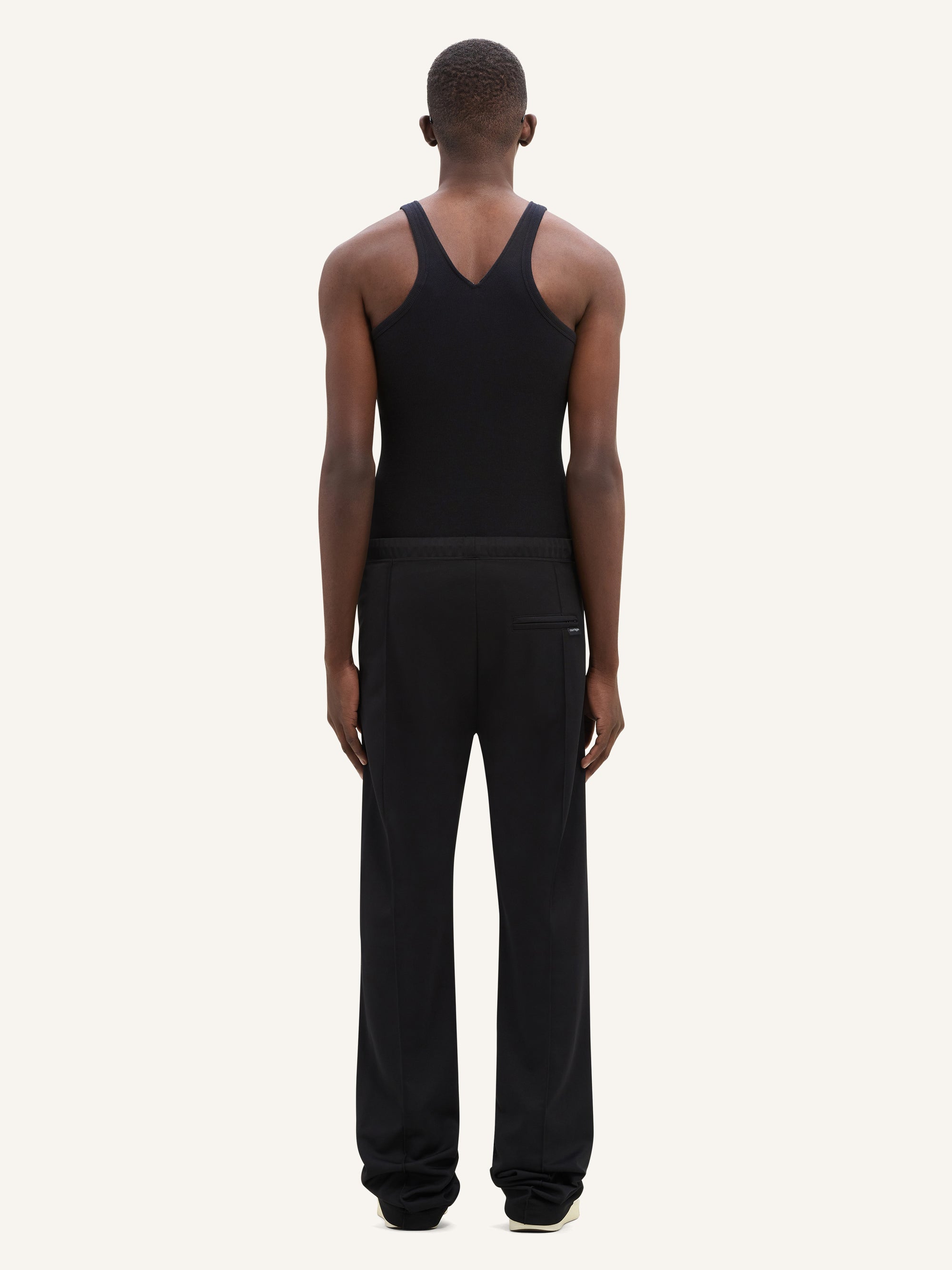Criss cross 90's rib tank Top - Black