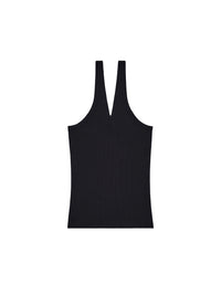 Criss cross 90's rib tank Top - Black
