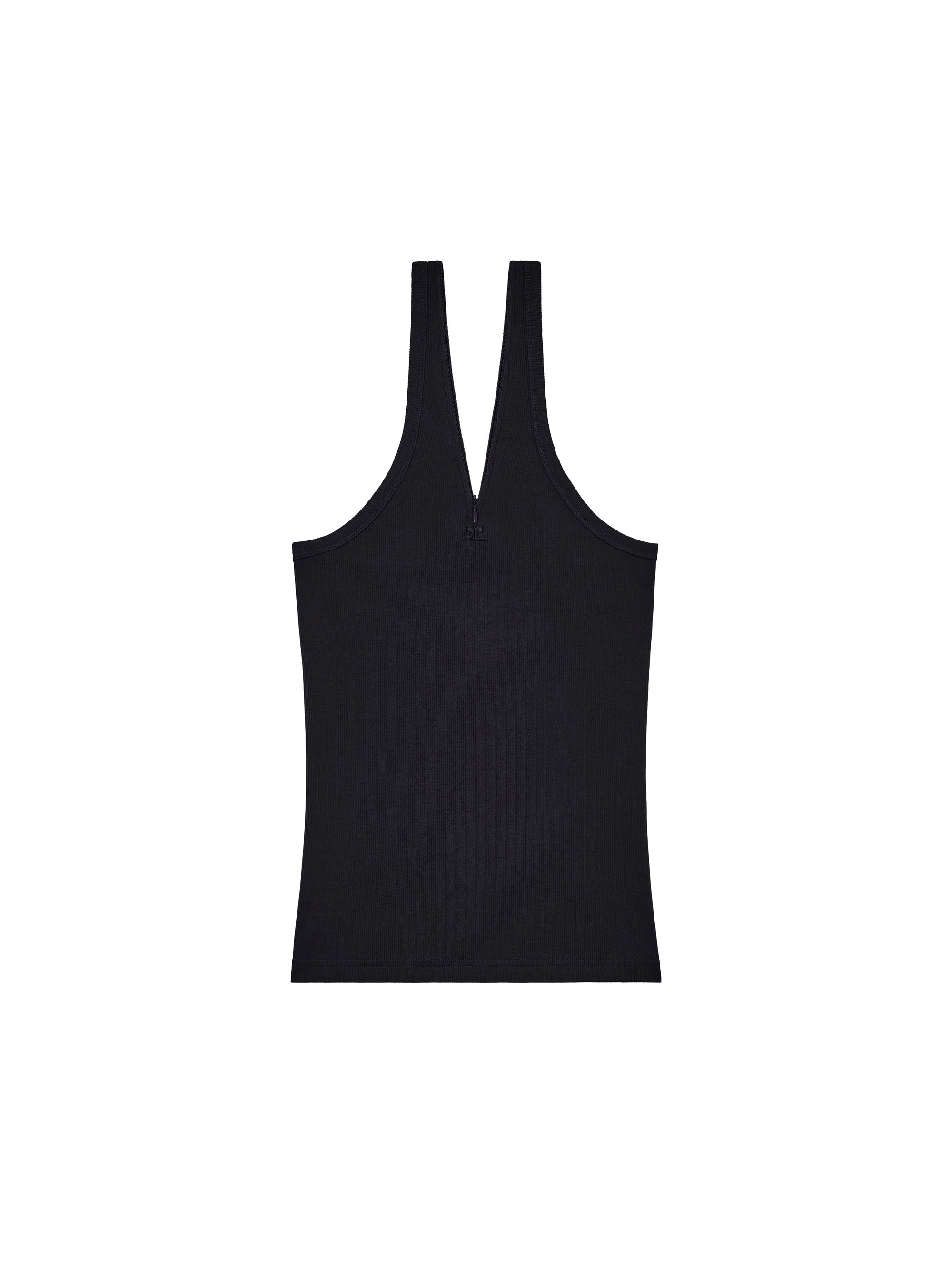 Criss cross 90's rib tank Top - Black