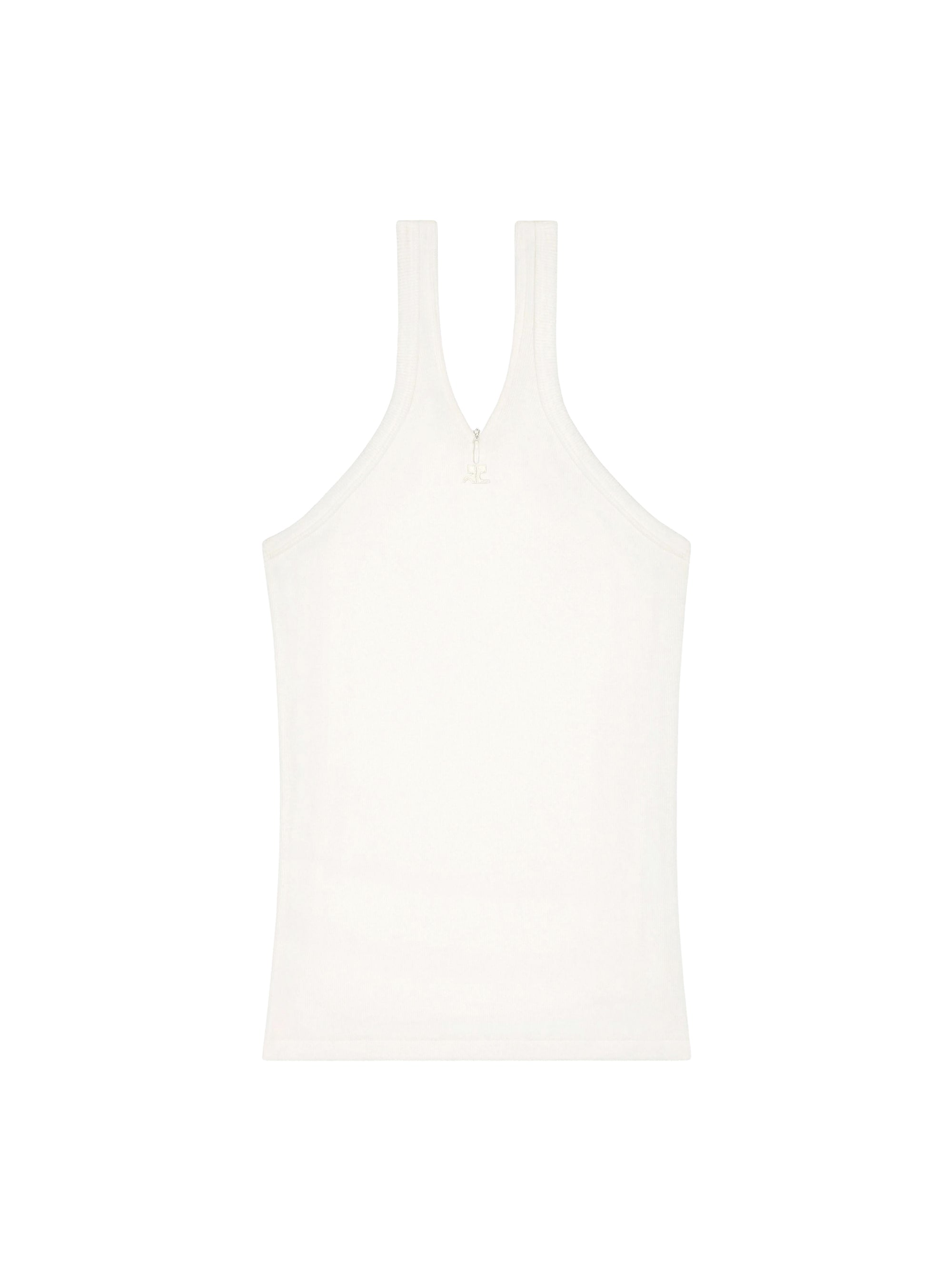Criss cross 90's rib tank Top - Heritage White