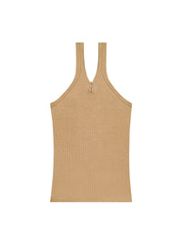 Criss cross 90's rib tank Top - Toffee