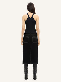 Criss cross 90's rib tank Top - Black
