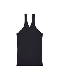 Criss cross 90's rib tank Top - Black