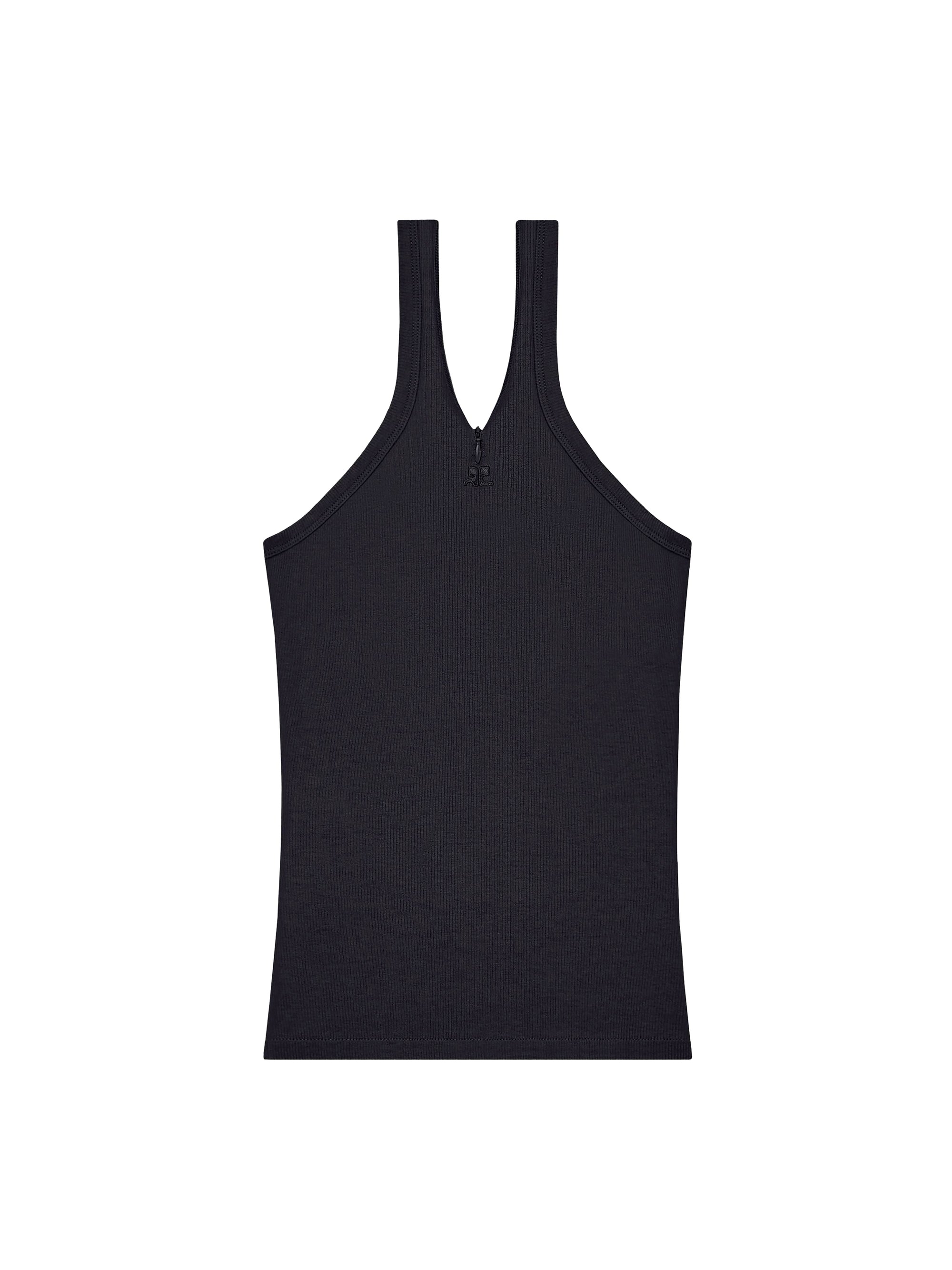 Criss cross 90's rib tank Top - Black