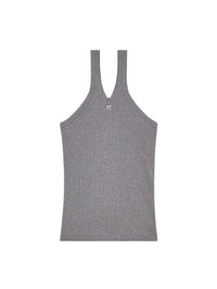 Criss cross 90's rib tank Top - Dark Heather Grey