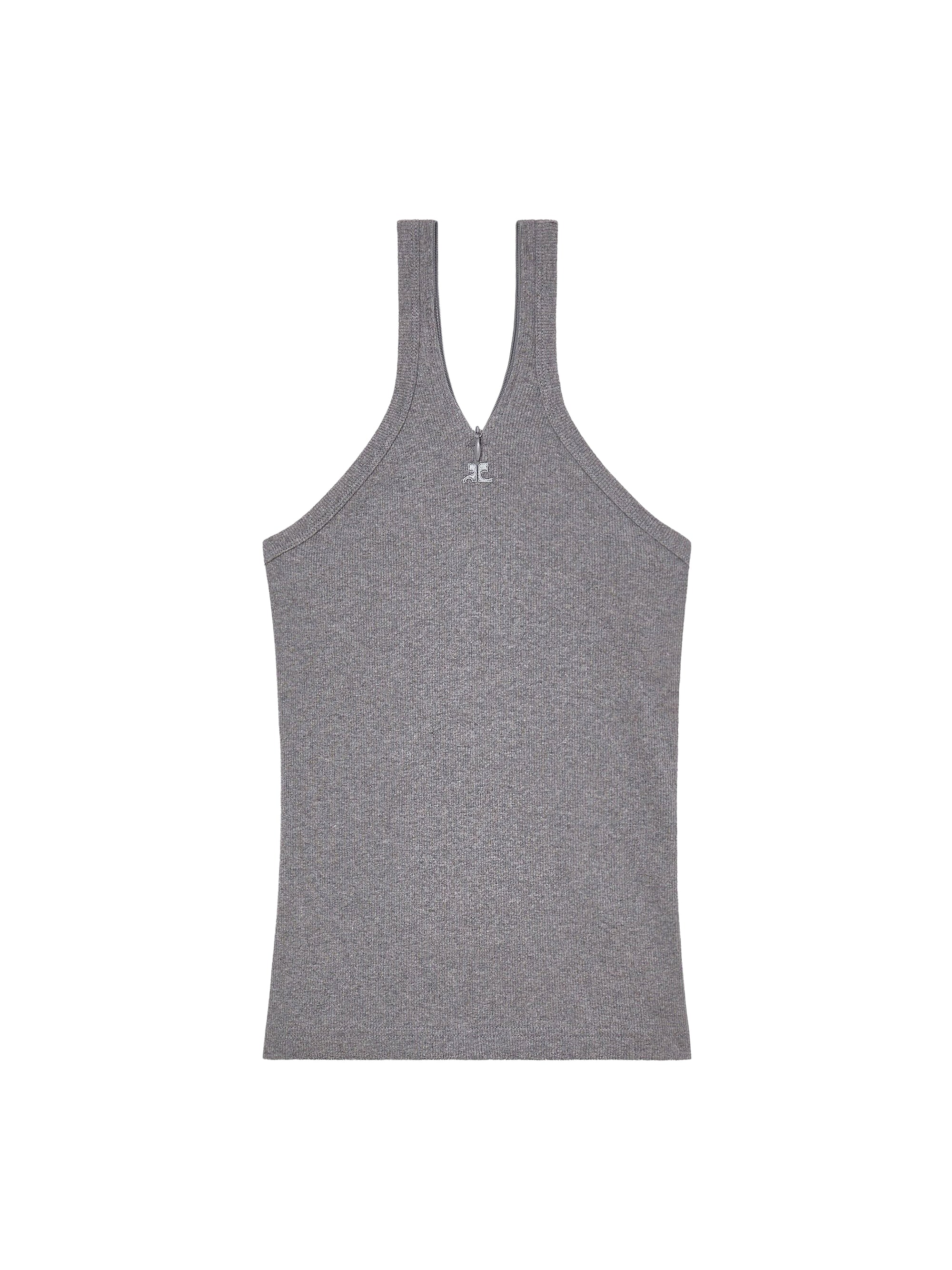 Criss cross 90's rib tank Top - Dark Heather Grey
