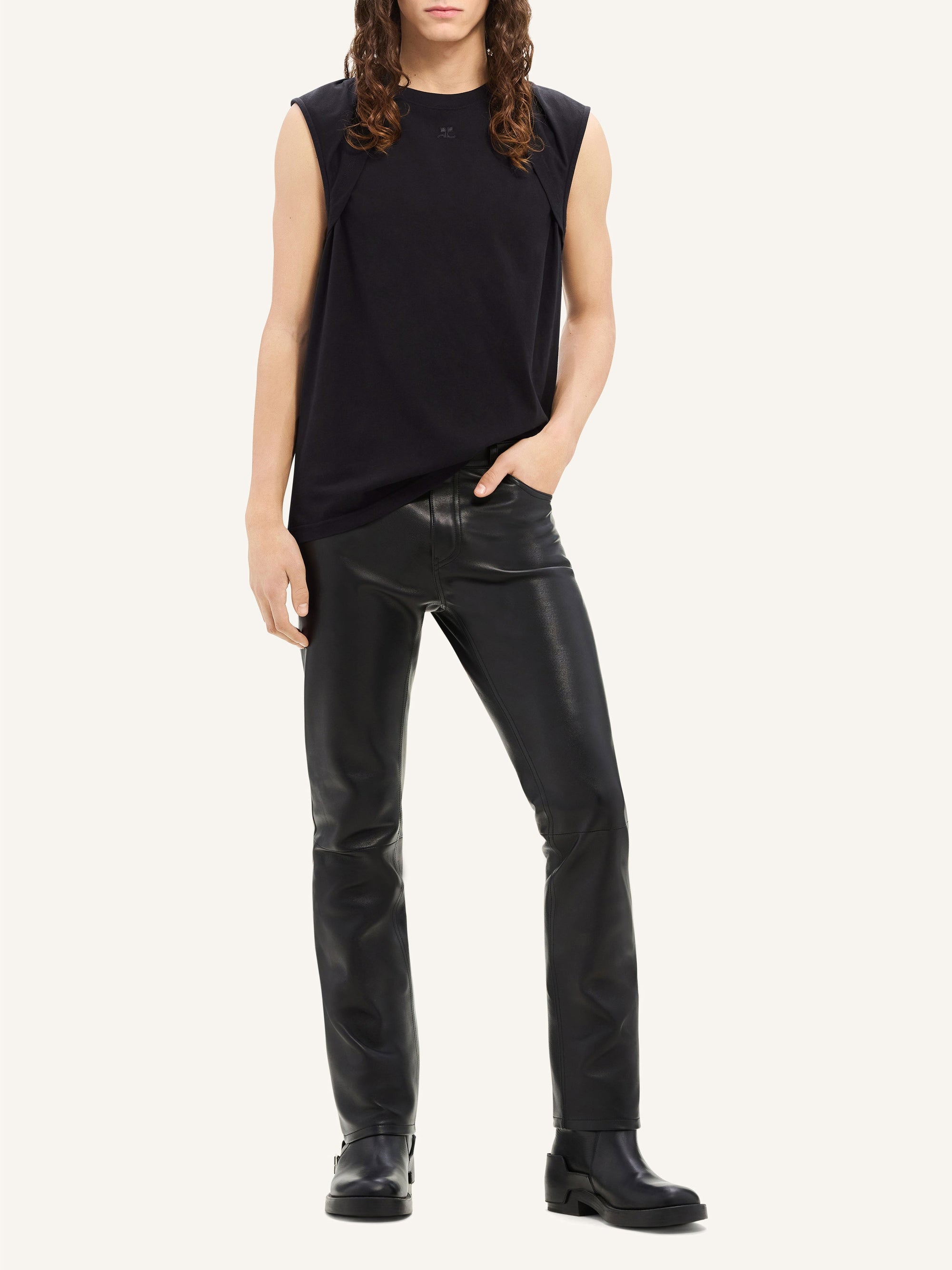 Draped tank Top - Black