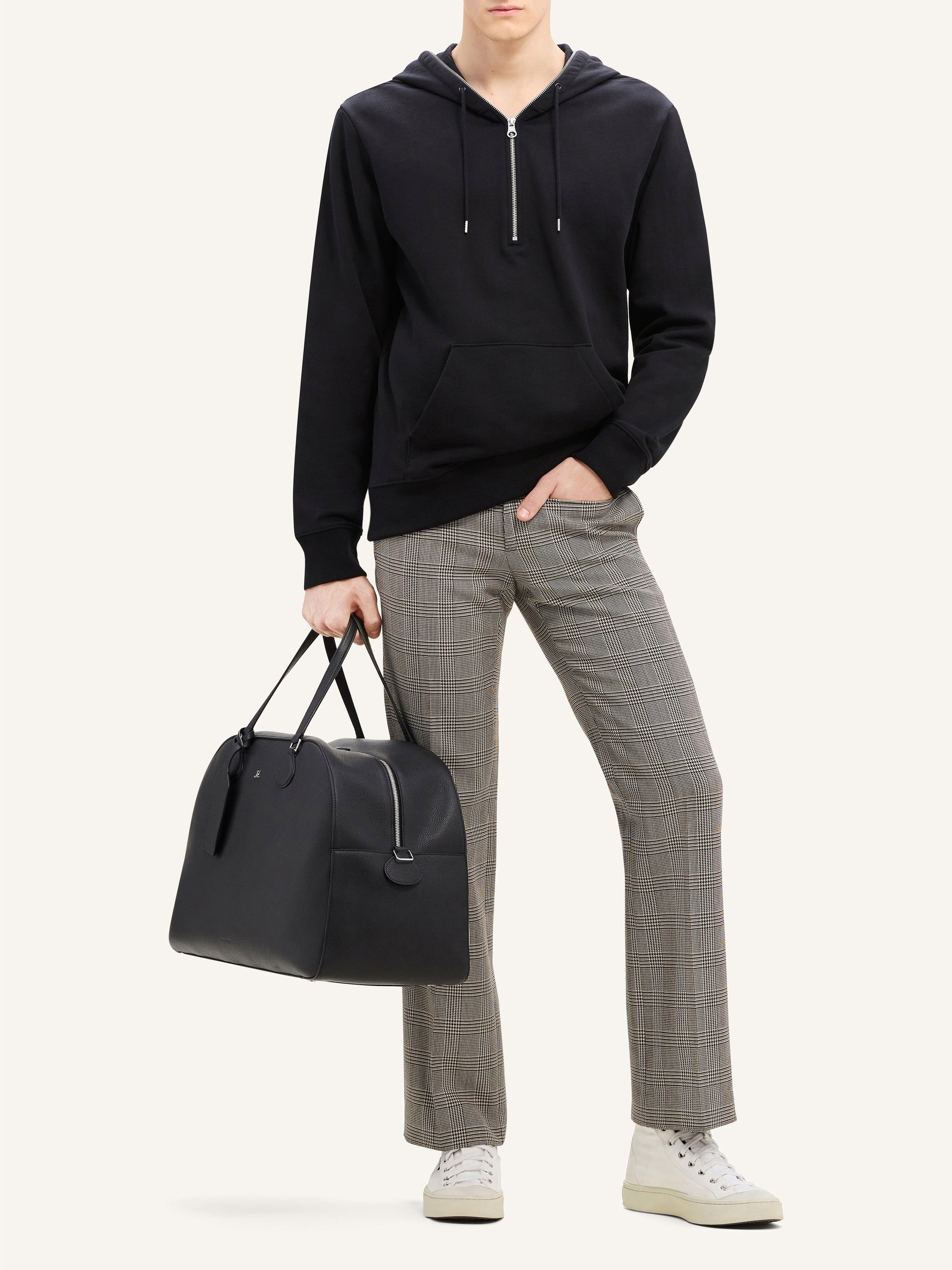 Zipped fleece Hoodie - Black