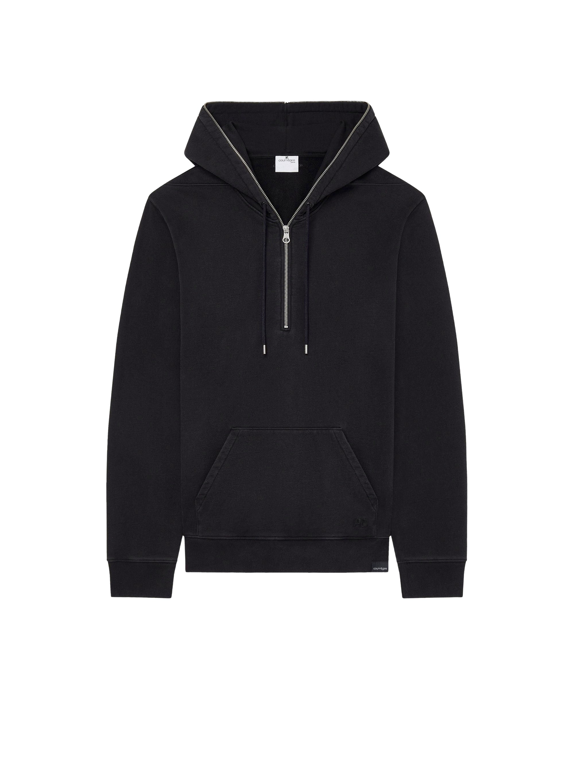 Zipped fleece Hoodie - Black