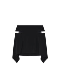 Zipped crepe mini Skirt - Black