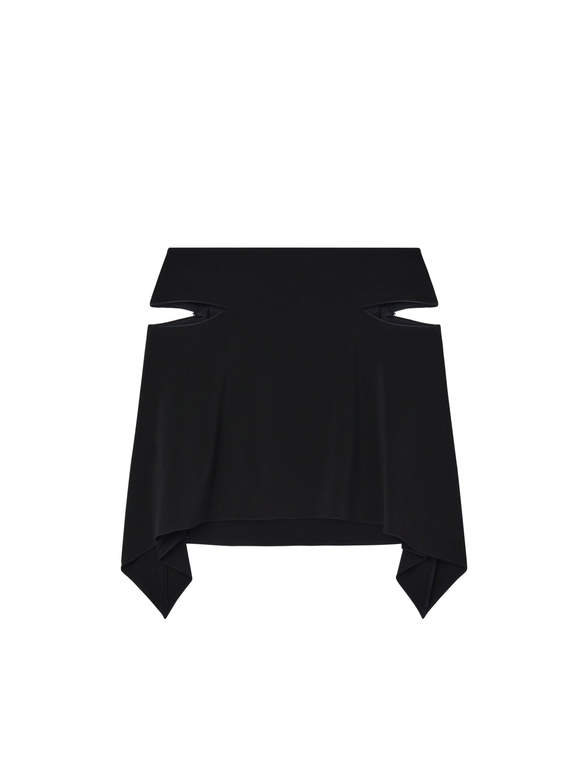 Zipped crepe mini Skirt - Black