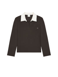 Contrasting cotton Polo Shirt - Brown