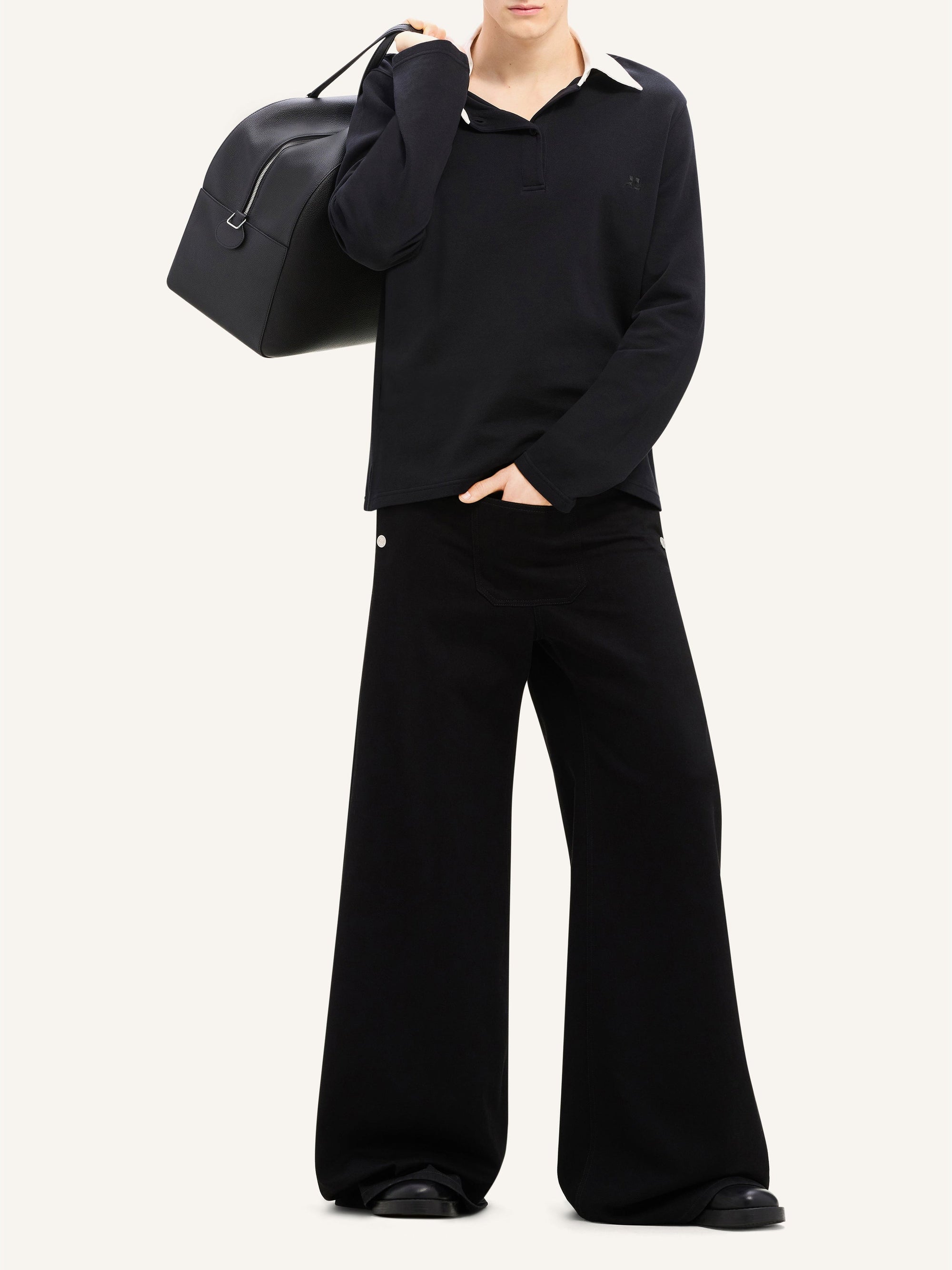 Contrasting cotton polo Shirt - Black & White