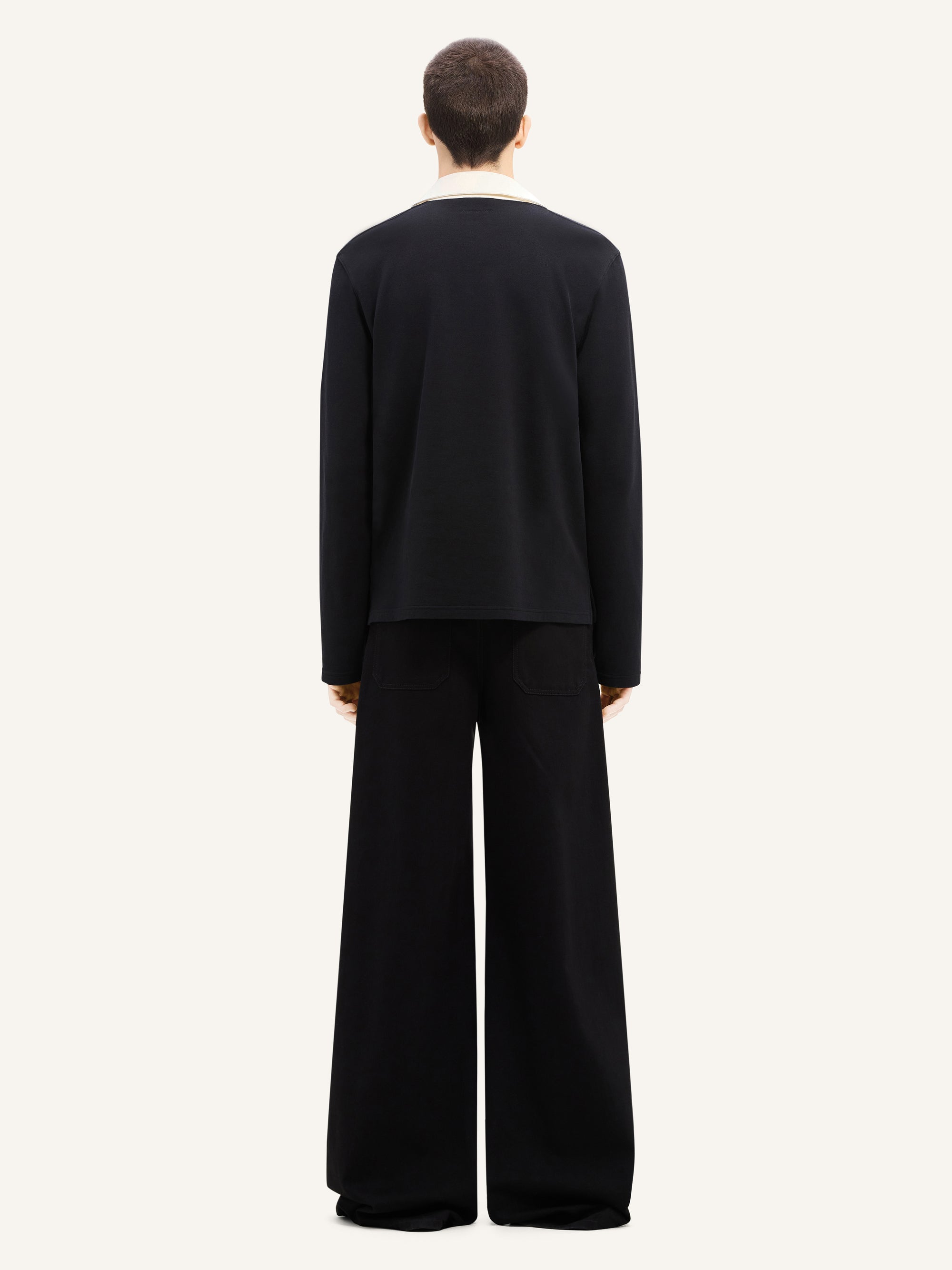 Contrasting cotton Polo Shirt - Black