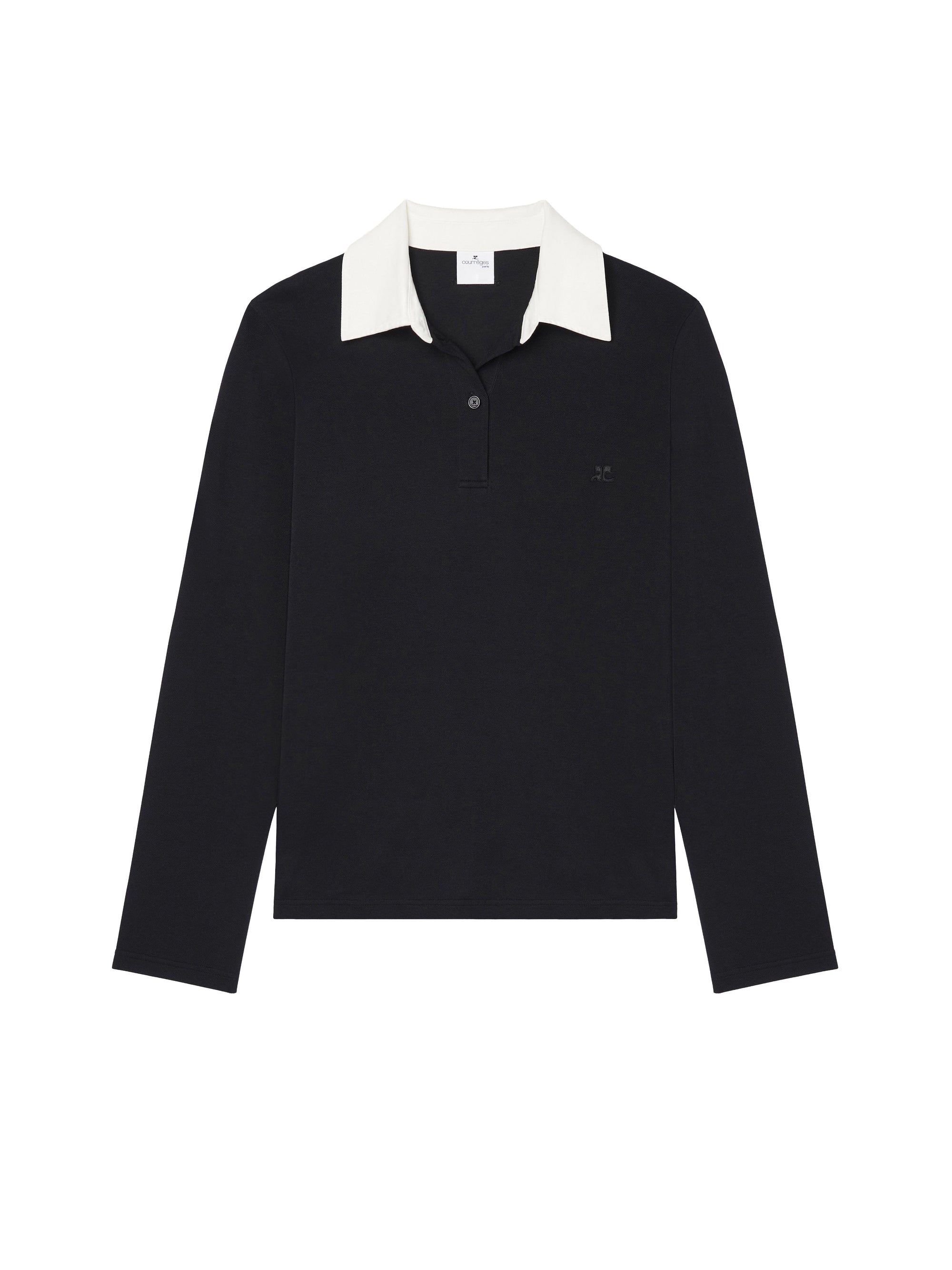 Contrasting cotton polo Shirt - Black & White