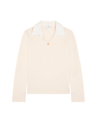 Contrasting cotton polo Shirt - Natural & White